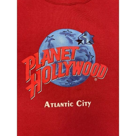 VINTAGE Planet Hollywood Atlantic City Graphic Crewneck Sweatshirt Men XL 90s - Picture 2 of 6